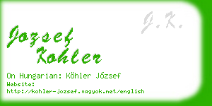 jozsef kohler business card